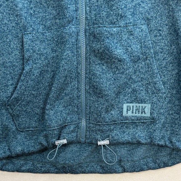 PINK Victoria's Secret Teal Zip-Up Sweater - Picture 2 of 8